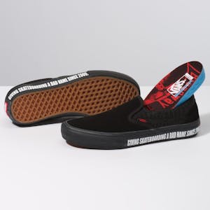 Vans x Baker Slip-On Pro Skate Shoe - Black/Black/Red