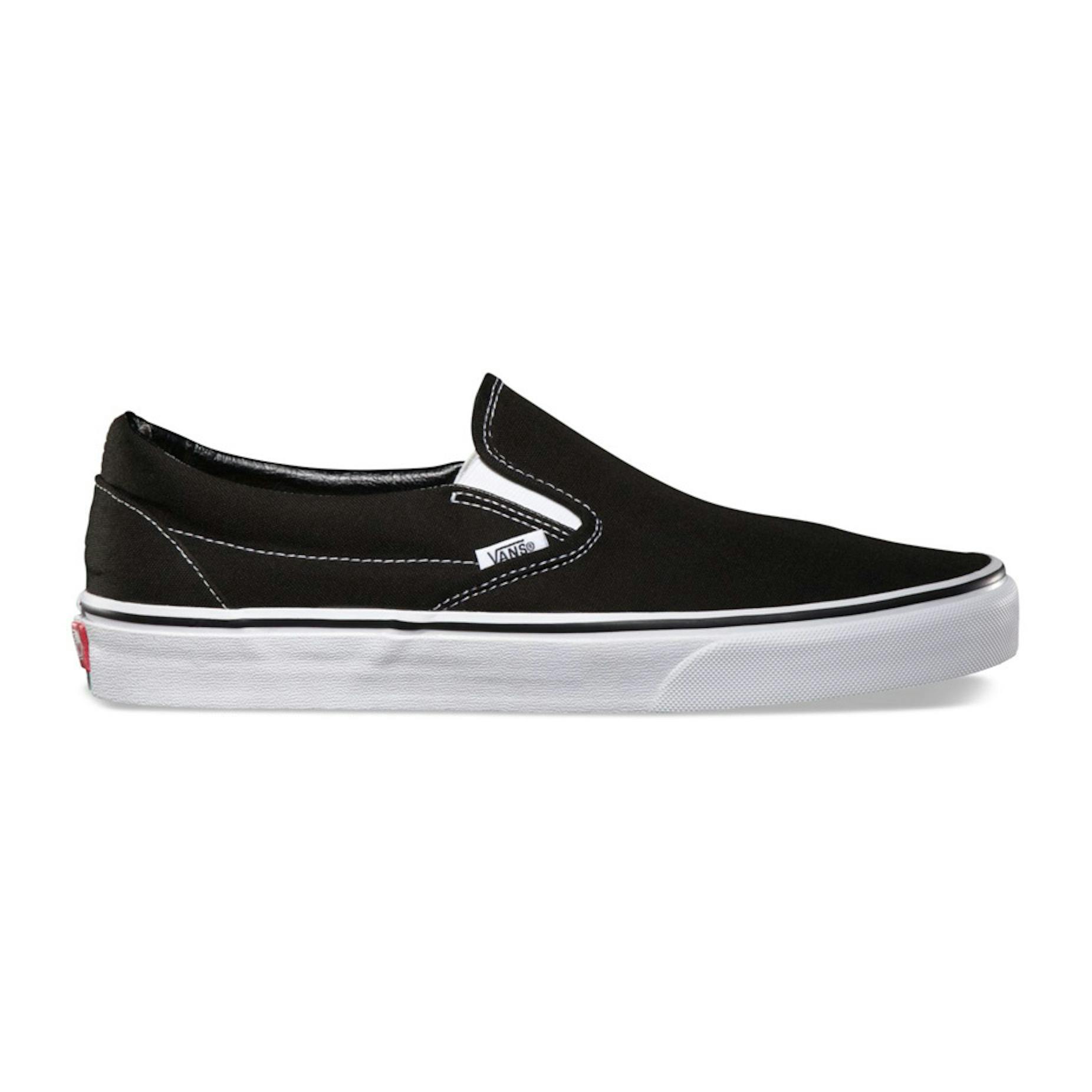 Vans Classic Slip-On Skate Shoe - Black / White | BOARDWORLD Store