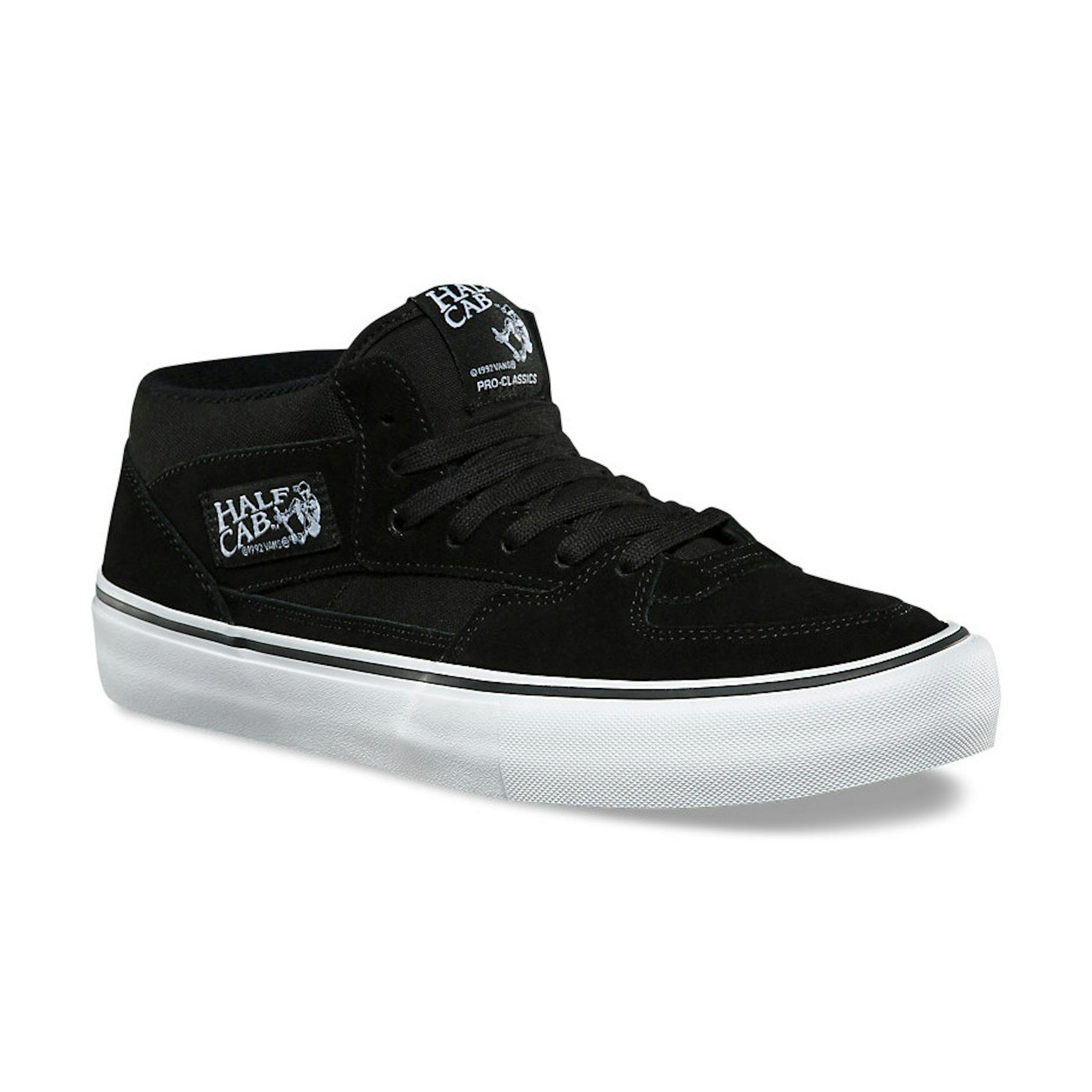 Vans Half Cab Pro Skate Shoe - Black/Black/White | BOARDWORLD Store