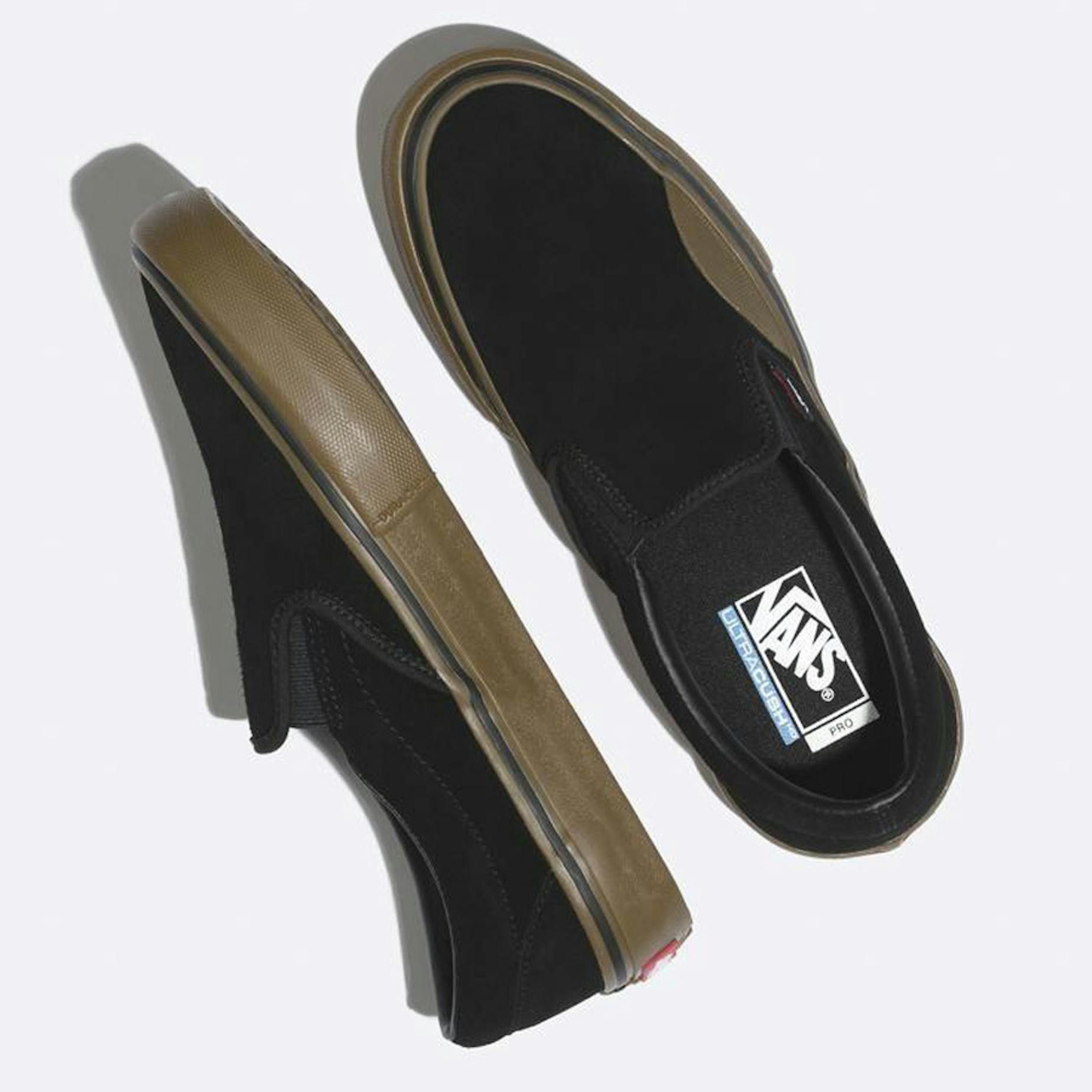 sløring Souvenir Vær tilfreds Vans Slip-On Pro Skate Shoe - Black/Gum | BOARDWORLD Store