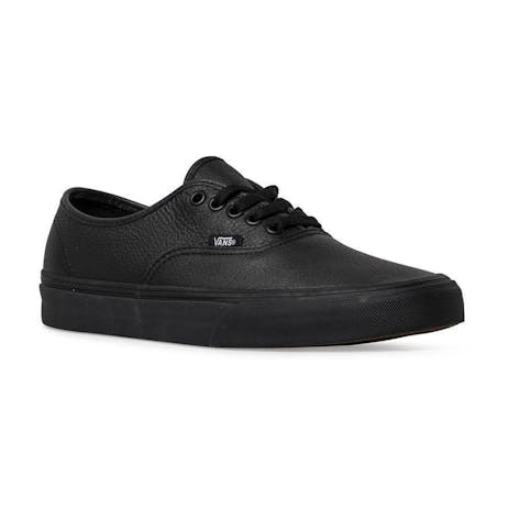 Vans Authentic Leather Skate Shoe - Black/Black
