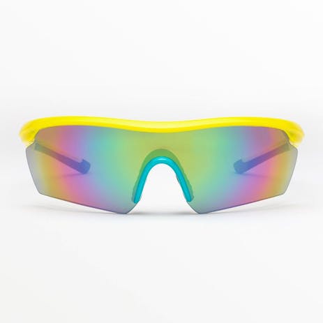 Volcom Download Sunglasses - Gloss Yellow / Rainbow mirror