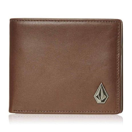 Volcom Single Stone Leather Wallet - Brown