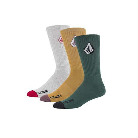 Volcom Full Stone Socks - Ranger Green - 3 Pairs