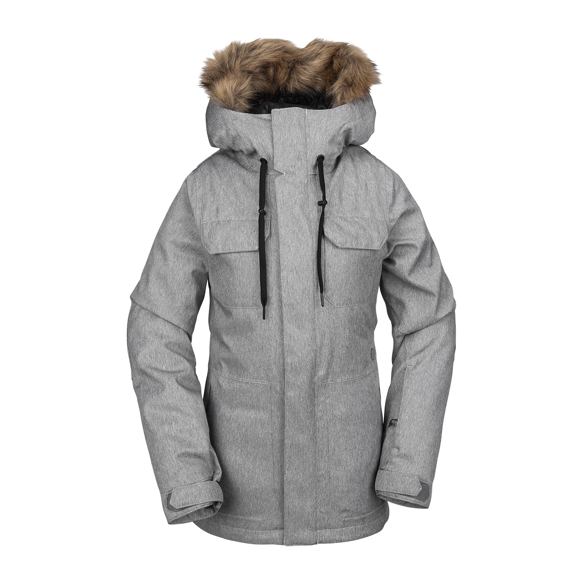 snowboard jacket with fur hood