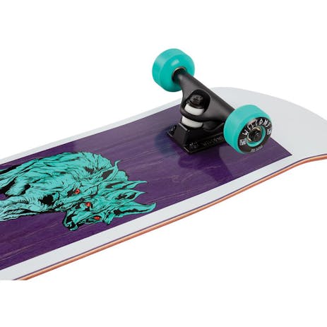 Welcome Maned Wolf 8.0” Complete Skateboard - White/Purple/Teal