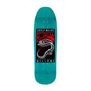 Welcome Miller Lizard on Gaia 9.6” Skateboard Deck - Teal Stain
