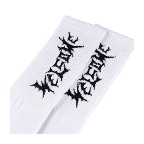 Welcome Vampire Socks - White/Black