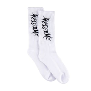 Welcome Vampire Socks - White/Black