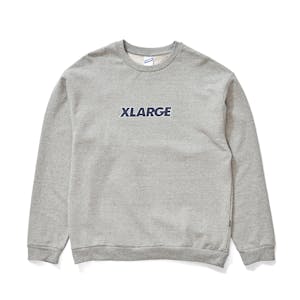 XLARGE Text Logo Crewneck Sweater - Grey Marle