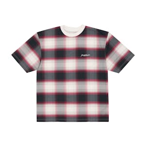 Yardsale Shadow Plaid T-Shirt - White/Red