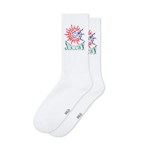 Come Sundown Fever Socks - White