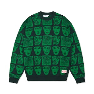 Come Sundown Information War Knit Sweater - Green