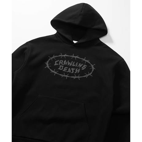 Crawling Death Barbed Logo Heavyweight Hoodie - Black