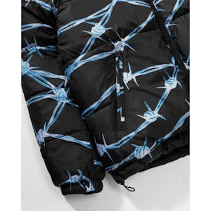 Crawling Death Barbed Wire Reversible Puffer Jacket - Black