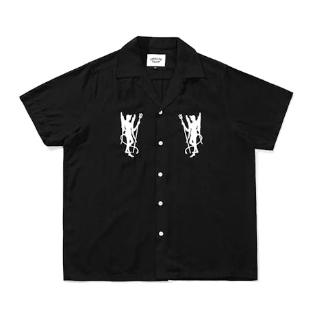 Crawling Death Devils Embroidered Shirt - Black