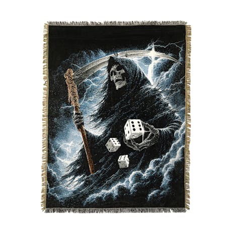 Crawling Death Dice Reaper Woven Blanket