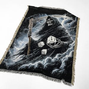 Crawling Death Dice Reaper Woven Blanket