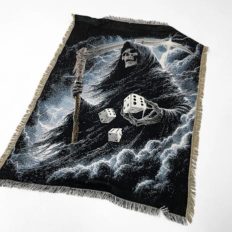 Crawling Death Dice Reaper Woven Blanket