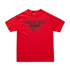 Crawling Death Drip Skull T-Shirt - Red