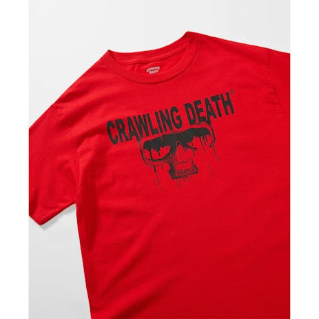 Crawling Death Drip Skull T-Shirt - Red