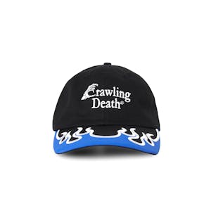 Crawling Death Flames Embroided Cap - Black/Blue