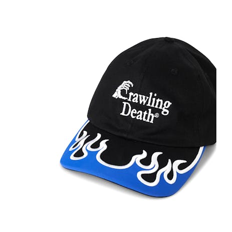 Crawling Death Flames Embroided Hat - Black/Blue
