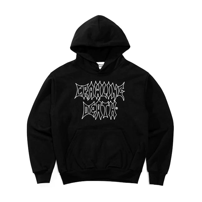 Crawling Death Metal Logo Heavyweight Hood - Black | BOARDWORLD Store