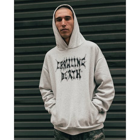 Crawling Death Metal Logo Hoodie - Grey