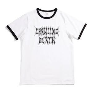 Crawling Death Metal Outline Ringer T-Shirt - White