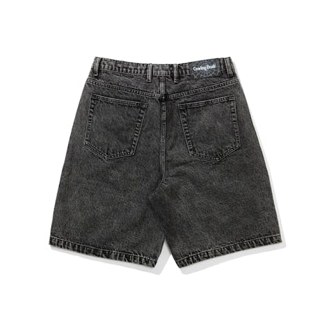 Crawling Death Web Denim Shorts - Acid Black