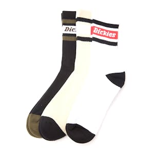 Dickies Standard Crew Socks 3-Pack - Black/Bone/White