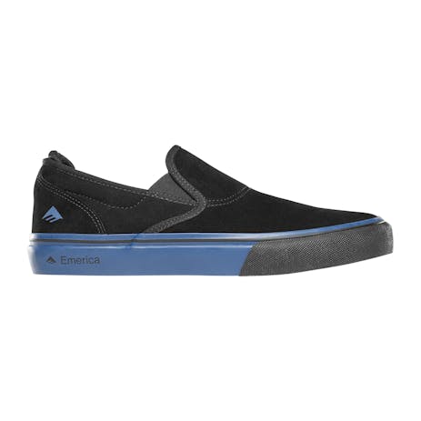Emerica Wino G6 Slip-On Skate Shoe - Black/Blue/Black