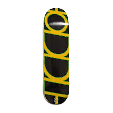 Hoddle Logo 8.25” Skateboard Deck - Black/Yellow/Green