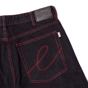 Hoddle 16 Ounce Denim Ranger Jeans - Black/Red