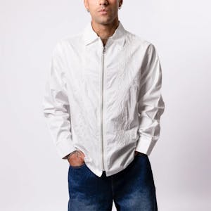 Hoddle Thorn Long Sleeve Zip Shirt - Cream