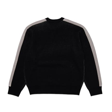 Hoddle Warped Logo Knit Sweater - Black/Grey
