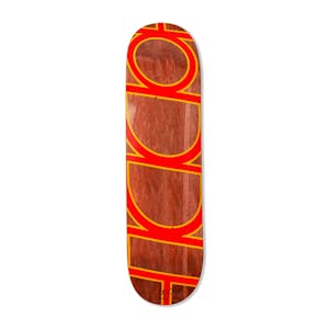 Hoddle Woodgrain Logo 8.0” Skateboard Deck - Red Stain