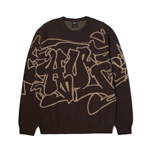 HUF Outlines Crewneck Sweater - Espresso