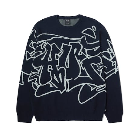 HUF Outlines Crewneck Sweater - Navy