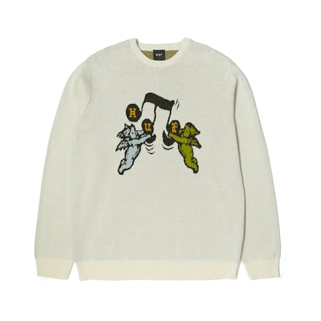 HUF Song Intarsia Crewneck Sweater - Linen