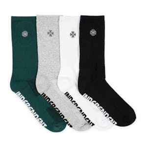 Independent Cross Embroidery Socks 4-Pack - Multi
