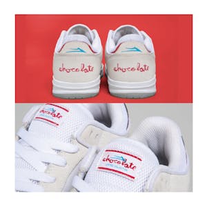 Lakai x Chocolate Telford Low Skate Shoe - White / Red Suede