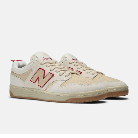 New Balance x Chocolate NM480 Skate Shoe - Sea Salt/Red