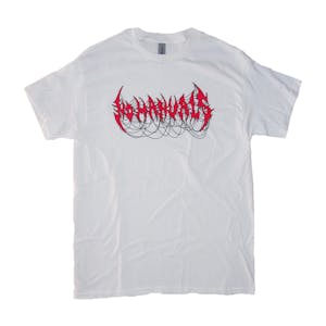 No Manuals Merciless Logo T-Shirt - White/Red