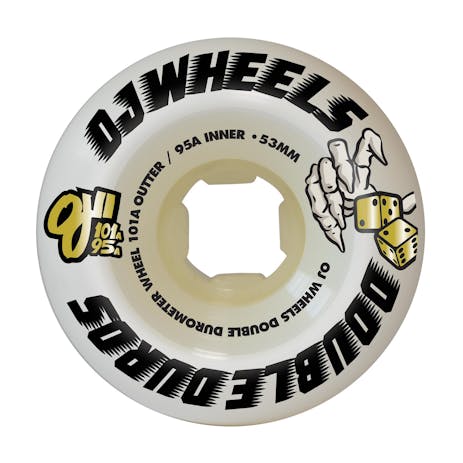 OJ Double Duro 53mm Skateboard Wheels - White