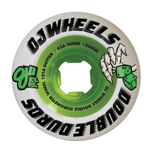 OJ Double Duro 56mm Skateboard Wheels - White/Green