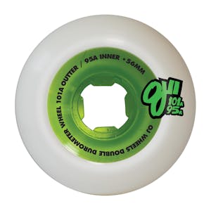 OJ Double Duro 56mm Skateboard Wheels - White/Green