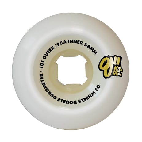 OJ Double Duro 58mm Skateboard Wheels - White