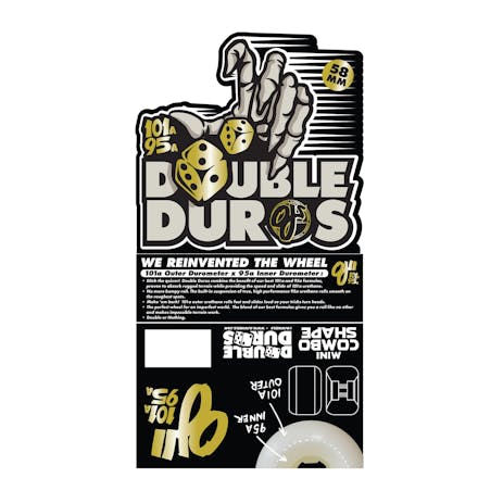 OJ Double Duro 58mm Skateboard Wheels - White